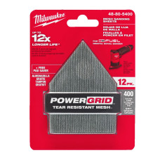 Сітка шліфувальна PG Mesh HL MILWAUKEE, 67х92мм, зерно 400, (12шт+подложка) (для M12 FDSS)