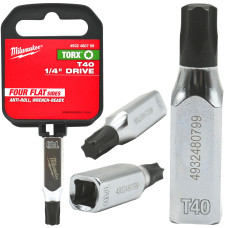 Головка торцева хромована ¼” MILWAUKEE з бітою Torx TX40