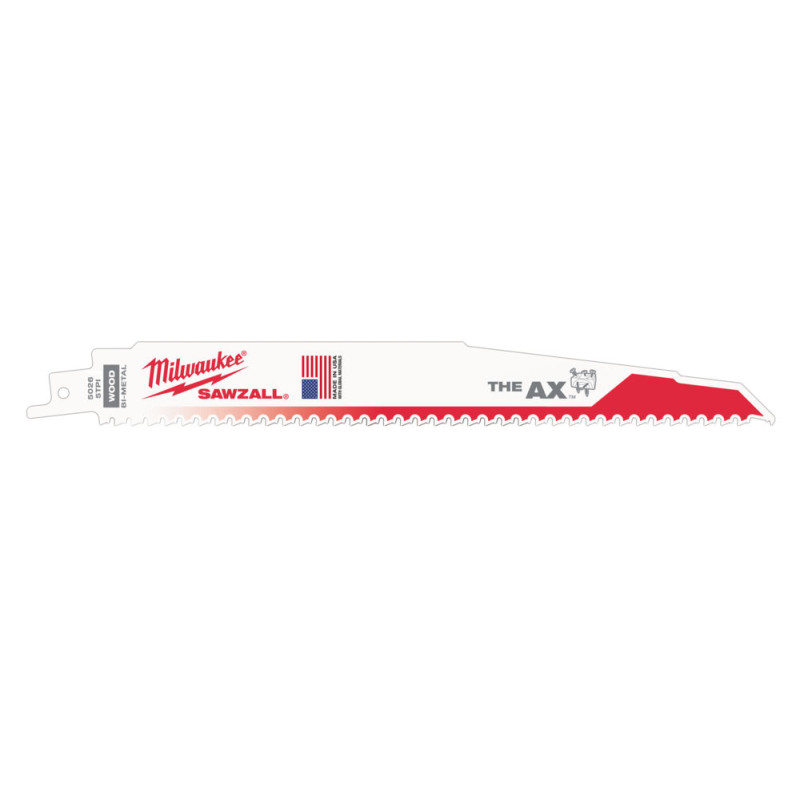 Полотно для шабельних пил AX FANG TIP MILWAUKEE, 230х5,0мм, (5шт), (деревина з цвяхами)