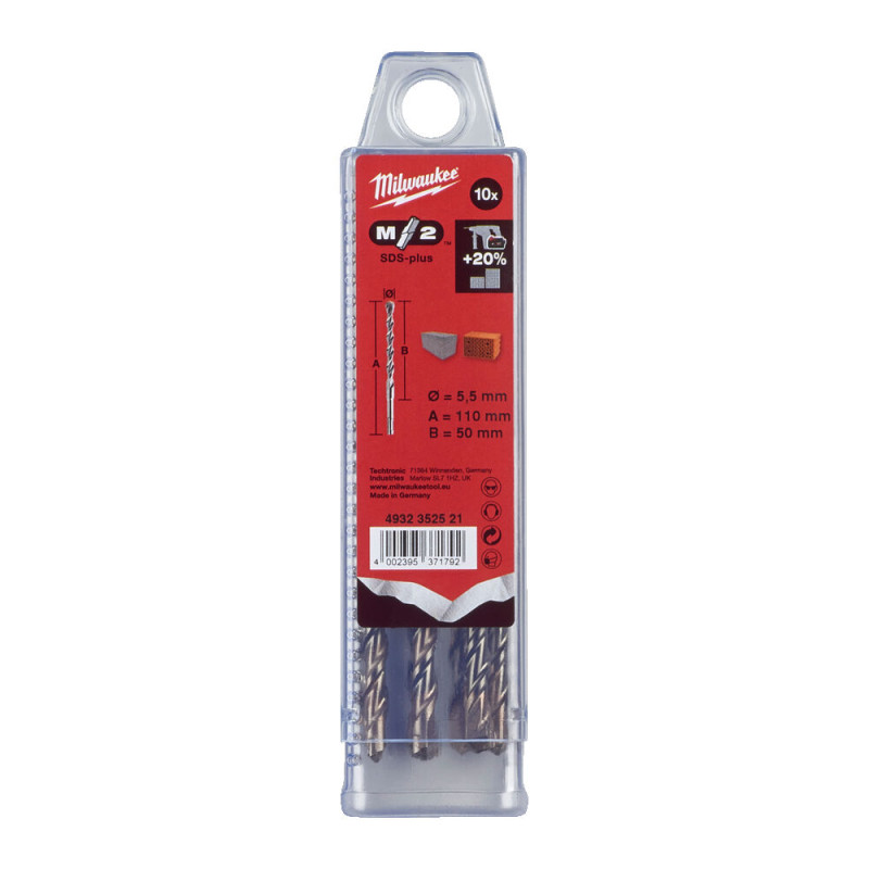 Бур SDS-PLUS M2 MILWAUKEE, діаметр 5,5х110х50мм, (10шт)