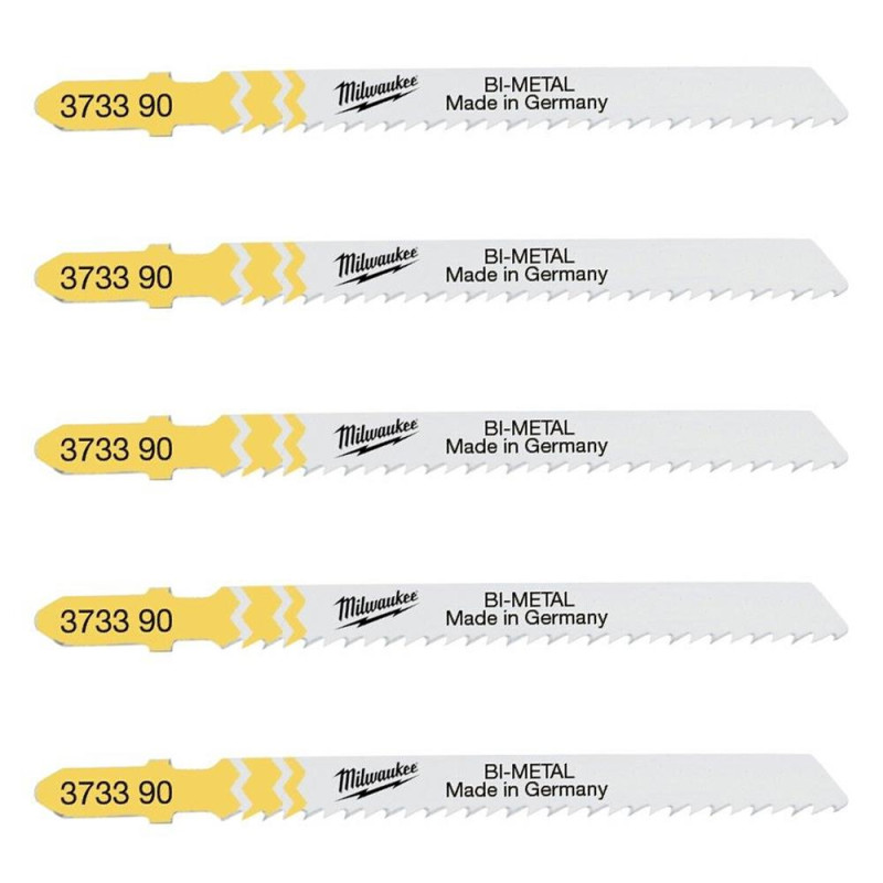 Полотна для лобзика T101BF Bi-Metal MILWAUKEE, 75мм/ крок зуба 4, (5шт), (деревина, чистий різ)