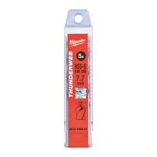 Свердло по металу THUNDERWEB HSS-G MILWAUKEE DIN338, дыаметр 7,7х117мм, (5шт)