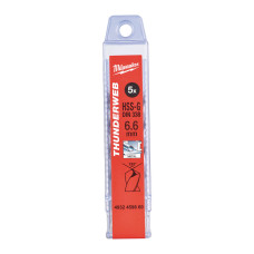 Свердло по металу THUNDERWEB HSS-G MILWAUKEE DIN338, Ø6,6х101мм, (5шт)