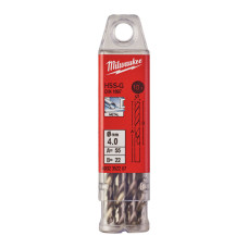 Свердло по металу HSS-G MILWAUKEE DIN1897, Ø4,0х55х22мм, скорочене, (10шт)