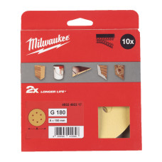 Шліфувальний папір HP MILWAUKEE Ø150/6 HL, зерно 180, (10шт)