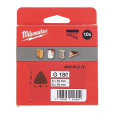 Папір шліфувальний MILWAUKEE, 93х93х93мм HL, зерно 180, (10шт)