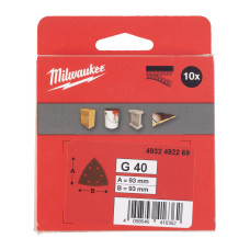 Папір шдіфувальний MILWAUKEE, 93х93х93мм HL, зерно 60, (10шт)
