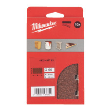 Папір шліфувальний MILWAUKEE, 80x133мм HL зерно 60, (10шт)