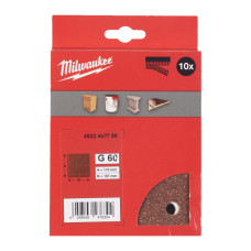 Папір шліфувальний MILWAUKEE 10 отв. H&L, 115х107мм, зерно 60, (10шт)