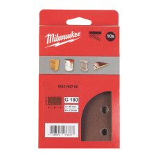Папір шліфувальний MILWAUKEE, 80x133мм HL зерно 180, (10шт)