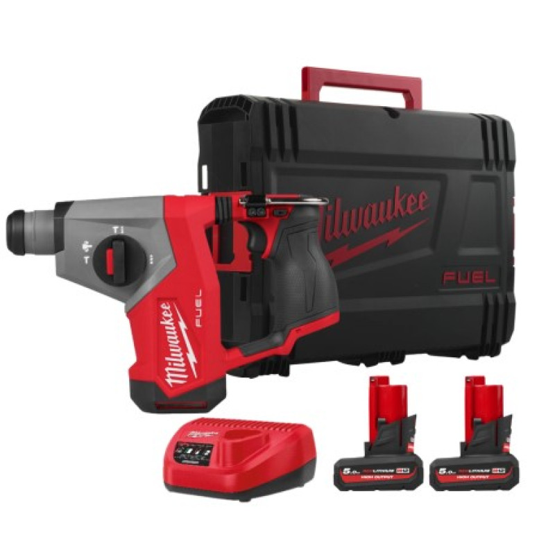 Перфоратор акумуляторний безщітковий SDS-PLUS MILWAUKEE M12 FHAC16-502X (1,15Дж) (+ заряд.пристрій, 2 акум., HD кейс)