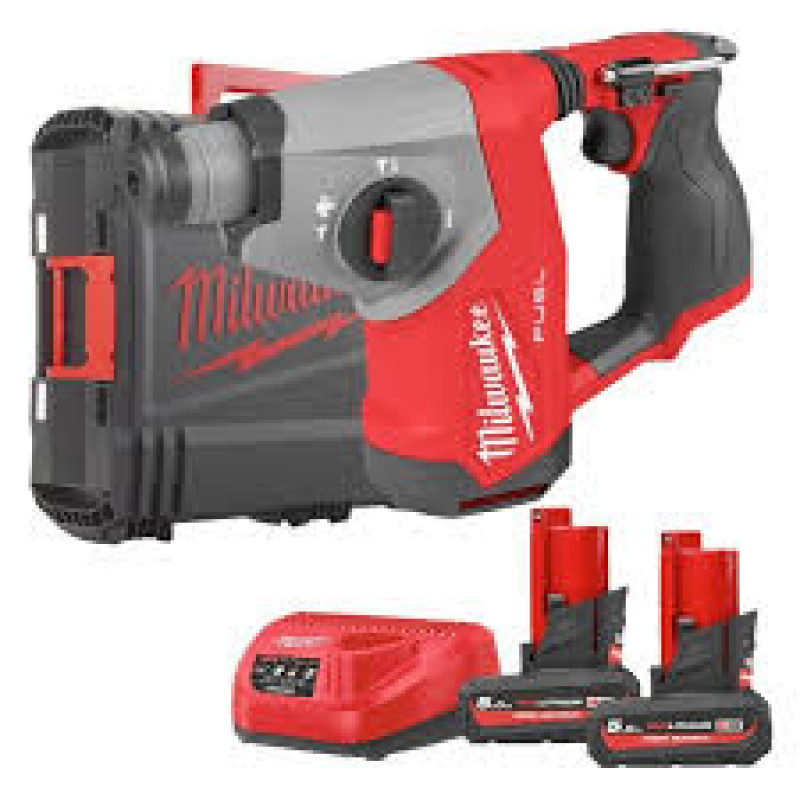 Перфоратор акумуляторний безщітковий SDS-PLUS MILWAUKEE M12 FHAC16-502X (1,15Дж) (+ заряд.пристрій, 2 акум., HD кейс)