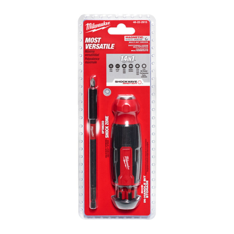 Викрутка зі змінними вставками 14 в 1 Shockwave MILWAUKEE