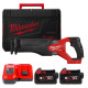 Пила шабельна акумуляторна MILWAUKEE, M18 FHZ-502X (+зар.пр., 2 акум.Х 5Аг, HDкейс)