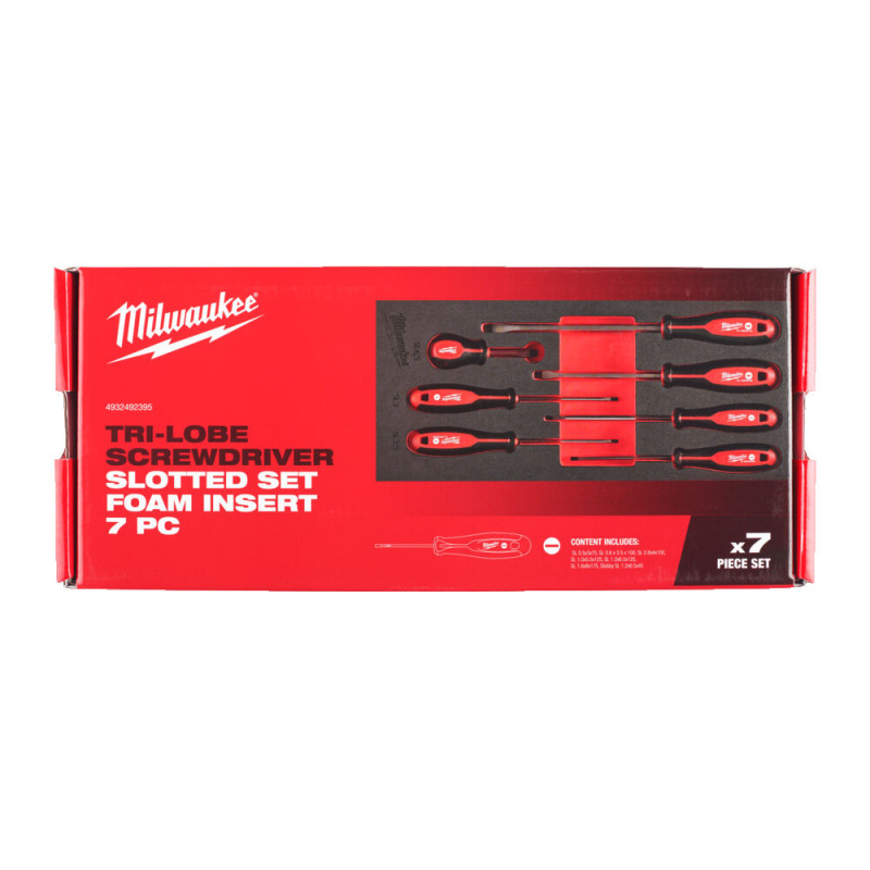 Ложемент з викрутками MILWAUKEE з тригранною рукояткою, SL (7шт) (45х175,8х417мм) для візків
