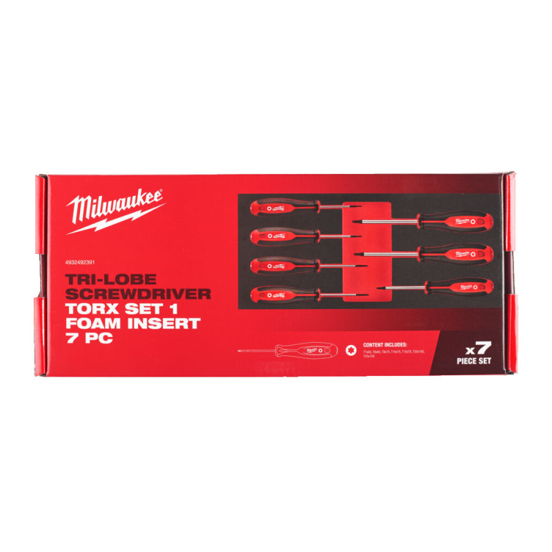 Ложемент з викрутками MILWAUKEE з тригранною рукояткою, TORX (7шт) (45х175,8х417мм) для візків