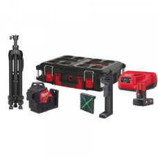 Нівелір лазерний акумуляторний 3D MILWAUKEE, M12 3PLSKIT-401P (ЗП + 1ак.Х4Аг + обладнання + PACKOUT)