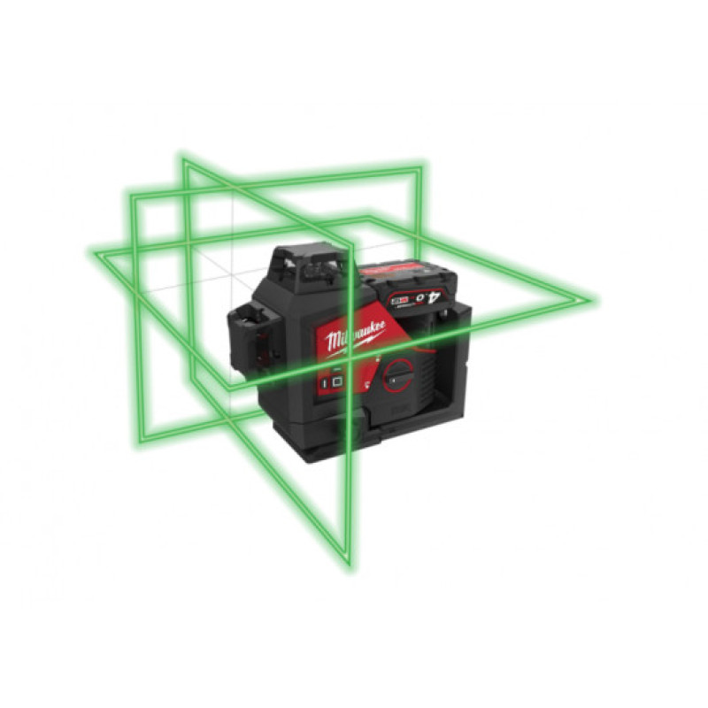 Нівелір лазерний акумуляторний 3D MILWAUKEE, M12 3PLSKIT-401P (ЗП + 1ак.Х4Аг + обладнання + PACKOUT)