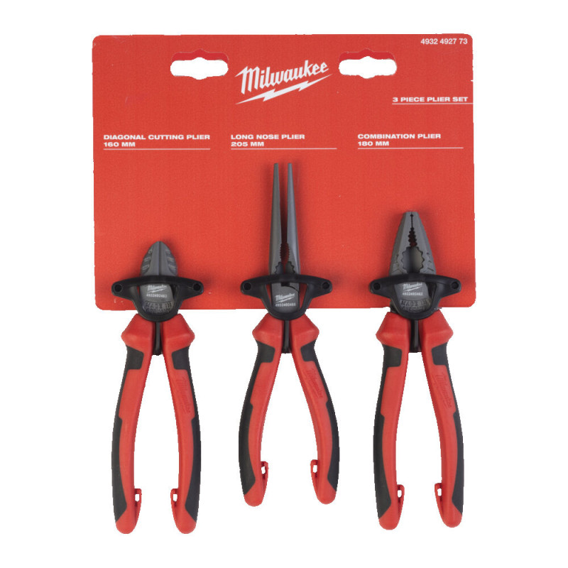 Набір губцевого інструмента 3 предмета (пасатижи, кліщі, кусачки) MILWAUKEE 4932492773