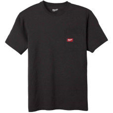 Футболка MILWAUKEE WTSSBL-XXL, з карманом та коротким рукавом, чорна, (розмір XXL)