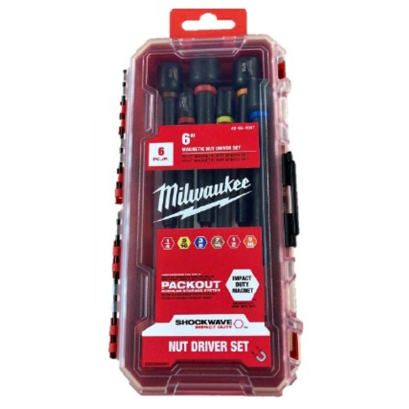 Набір насадок торцевих магнитних під зовн. 6-гранник ShW MILWAUKEE, 150мм (8, 10, 13мм) (3шт), пластиковий кейс