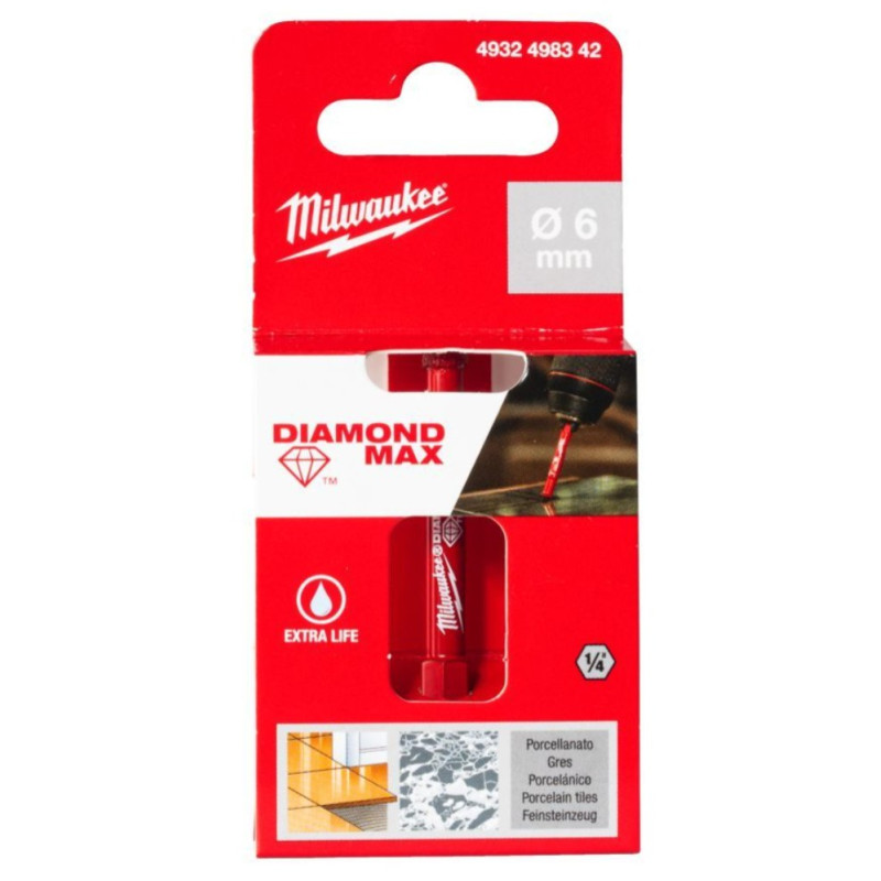 Коронка алмазна Diamond Plus MILWAUKEE, O6,0мм (1/4 Hex)