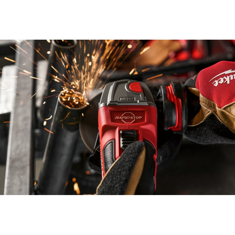 Шліфмашина кутова акумуляторна MILWAUKEE, M18 FSAG125XB-502X, діаметр 125мм (+2 акумулятори, зарядний пристрій, захисний кожух,