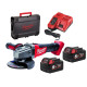 Шліфмашина кутова акумуляторна MILWAUKEE, M18 FSAG125XB-502X, діаметр 125мм (+2 акумулятори, зарядний пристрій, захисний кожух,