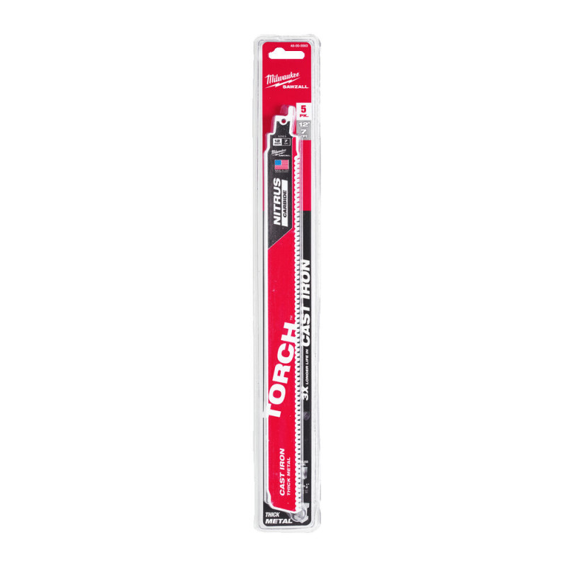 Полотно для шабельних пил TORCH CARBIDE NITRUS MILWAUKEE, 300х3,1мм, (5шт), (метал)