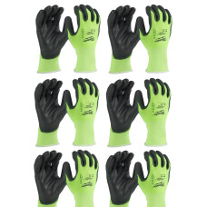 Рукавиці Hi-Vis сигнальні MILWAUKEE, з опором порізам 3/C рівня, розмір 11/XXL, (12шт)