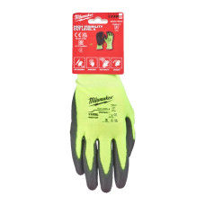 Рукавиці Hi-Vis сигнальні MILWAUKEE, з опором порізам 1/A рівня, розмір 11/XXL