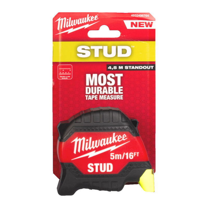 Рулетка магнітна MILWAUKEE, STUD (Gen 3), 5м/16фт (33мм)