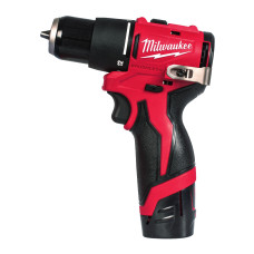 Дриль-шуруповерт акумуляторна безщіткова ударна MILWAUKEE, M12 BLPDRC-202С (40Нм) (зарядний пристрій, 2 акум.Х2Аг, кейс)