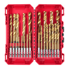 Набір свердл по металу PACKOUT RedHEX SHOCKWAVE™ HSS-TiN MILWAUKEE, (2,0-12,0мм) (25шт) кейс