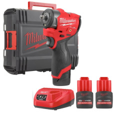 Гайковерт акумуляторний безщітковий 3/8'' MILWAUKEE, M12 FSCIWF38-252X, 305Нм, з кільцем (зарядний пристрій С12 С, 2 акумулятори